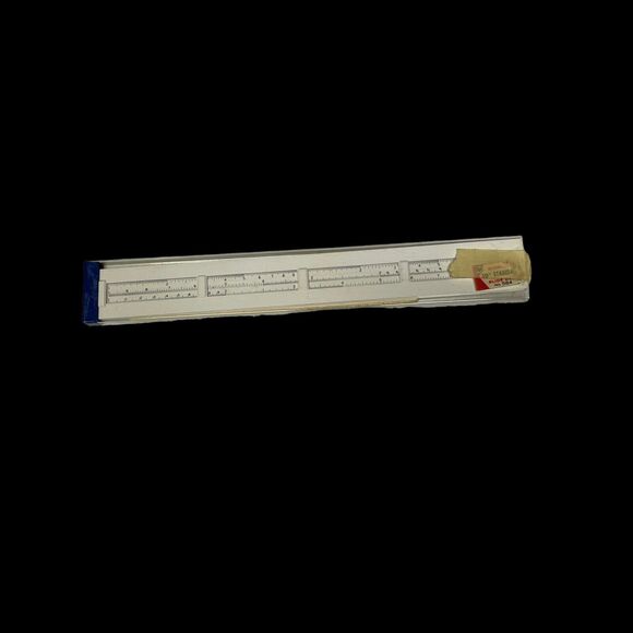 Vintage Sterling Plastics Slide Rule 10 In 584 Plastic Case Paperwork USA Made - Picture 3 of 13